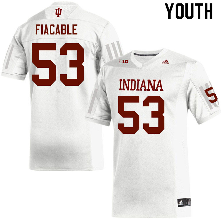 Youth #53 Vinny Fiacable Indiana Hoosiers College Football Jerseys Sale-White Jersey